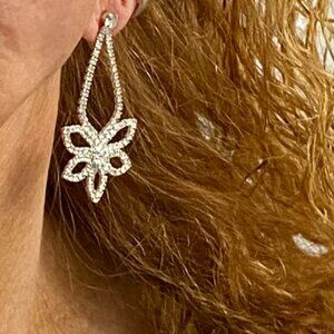 Cezanne Rhinestone Dangle Lotus Earrings Jewelry